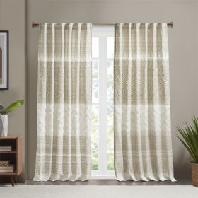 Cotton Printed Curtain Panel with Chenille detail and Lining(Only 1 Pc Panel)