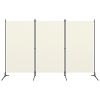 3-Panel Room Divider Cream White 102.4"x70.9"