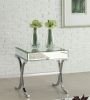 ACME Yuri End Table in Mirrored Top & Chrome 81197