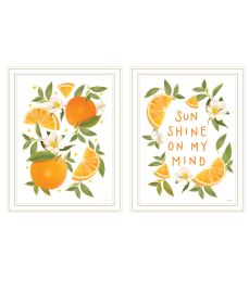 Trendy Decor 4U "Sunshine on My Mind- Oranges" Framed Wall Art for Living Room, Wall Art Print for Home Decor, Bedroom Wall Art by House Fenway