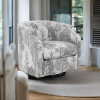 Isabelle Swivel Glider Barrel Chair - Gray Floral