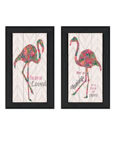 Trendy Decor 4U "Flamingo's - A matrix colors!" Framed Wall Art for Living Room, Wall Art Print for Home Decor, Bedroom Wall Art by Cindy Jacobs