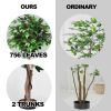 5.5 Feet Artificial Ficus Silk Tree with Wood Trunks