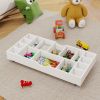 The 2 in 1 Rollaway Play Table and Toy Organizer Compatible with Lego Suitable for Storing Under Bed or Sofa-White (38" x 18.7" x 5.9")