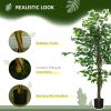 HOMCOM 5ft Artificial Ficus with Pot, Indoor Outdoor Fake Plant for Home Office Living Room D√©cor