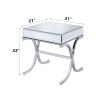 ACME Yuri End Table in Mirrored Top & Chrome 81197