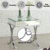 ACME Yuri End Table in Mirrored Top & Chrome 81197