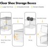 XX-Large Shoe Storage Box Fit Size 13, Clear Plastic Stackable Shoe Organizer for Closet, Space Saving Sneaker