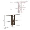 Plego 69"W - 118"W Drawers Closet System, Five Shelves, Four Hanging Rods, Three Drawers -Dark Walnut