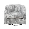 Isabelle Swivel Glider Barrel Chair - Gray Floral