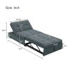 4-in-1 Sofa Bed, Chair Bed, Multi-Function Folding Ottoman Bed with Storage Pocket and USB Port for Small Room Apartment,Living Room,Bedroom,Hallway