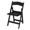 4 Pack Folding Chairs, Resin Chairs with Padded Seat, Comfortable Event Chairs Indoor Outdoor for Home Event Party Picnic School Wedding, Black