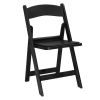 4 Pack Folding Chairs, Resin Chairs with Padded Seat, Comfortable Event Chairs Indoor Outdoor for Home Event Party Picnic School Wedding, Black