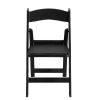 4 Pack Folding Chairs, Resin Chairs with Padded Seat, Comfortable Event Chairs Indoor Outdoor for Home Event Party Picnic School Wedding, Black