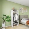 70.2"H Livelylodge Wooden Modular Closet System :Closet Organizer Modern Open Wardrobe Closet System with Hanging rod and shelf for Bedroom&Coatroom W