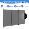 6FT Trifold 160g Polyester Cloth Plastic Foot Carbon Steel Frame Foldable Screen Gray