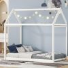 Twin Size Wooden House Bed, White