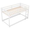 Floor Bunk Bed with Ladder , White