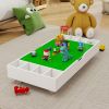 The 2 in 1 Rollaway Play Table and Toy Organizer Compatible with Lego Suitable for Storing Under Bed or Sofa-White (38" x 18.7" x 5.9")