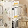 4-Tier Rolling Storage bookcase with Wheels, Large Capacity Storage bins, Mobile Multifunction Utility Rolling Storage Organizer,Mobile Shelvi