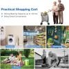 Shopping Cart with Wheels, Portable Shopping Cart for Groceries, Folding Utility Cart Heavy Duty Rolling Storage