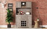 Coffee Bar Cabinet Kitchen Cabinet with Storage, Farmhouse Wine Cabinet with Drawers shelves and cabinets