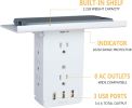 Bosonshop Wall Outlet Extender-2 Pack Surge Protector Multifunctional Outlet Wall Plug with 3 USB Ports(3.4A Total), 8 AC Outlets