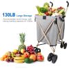 Shopping Cart with Wheels, Portable Shopping Cart for Groceries, Folding Utility Cart Heavy Duty Rolling Storage