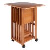 Sophia 5-Pc Snack Table Set; Drop Leaf Top; Teak