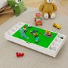 The 2 in 1 Rollaway Play Table and Toy Organizer Compatible with Lego Suitable for Storing Under Bed or Sofa-White (38" x 18.7" x 5.9")