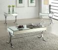 ACME Yuri End Table in Mirrored Top & Chrome 81197