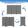 6FT Trifold 160g Polyester Cloth Plastic Foot Carbon Steel Frame Foldable Screen Gray