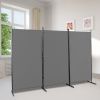 6FT Trifold 160g Polyester Cloth Plastic Foot Carbon Steel Frame Foldable Screen Gray