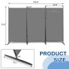 6FT Trifold 160g Polyester Cloth Plastic Foot Carbon Steel Frame Foldable Screen Gray