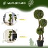 Artificial Plant for Home Decor Indoor & Outdoor Fake Plants Artificial Tree in Pot, 3 Ball Boxwood Topiary Tree for Home Office, Living Room Decor