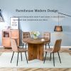 5 Piece Round Dining Table Set, Modern Round Table and 4 Upholstered Chairs for Dining Room, Kitchen Room, Living Room, Easy Assembly