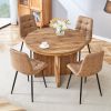 5 Piece Round Dining Table Set, Modern Round Table and 4 Upholstered Chairs for Dining Room, Kitchen Room, Living Room, Easy Assembly