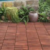 30 PCS Interlocking Deck Tiles Striped Pattern, 12" x 12" Square Acacia Hardwood Outdoor Flooring for Patio, Bancony, Pool Side,...