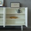 4 Door Cabinet, Modern Accent Cabinet, Sideboard Buffet Cabinet, Entryway Cabinet with Storage for Living Room, Dinning Room, Cream White