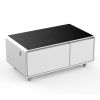 Modern Smart Coffee Table with Built-in Fridge, Bluetooth Speaker, Wireless Charging, Touch Control Panel, USB Ports, Outlet Protection