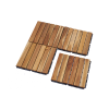 30 PCS Interlocking Deck Tiles Striped Pattern, 12" x 12" Square Yellow Acacia Hardwood Outdoor Flooring for Patio, Bancony, Pool Side,...