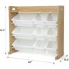 Natural Wood/White Toy Organizer with Shelf and 9 Storage Bins