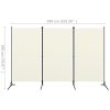 3-Panel Room Divider Cream White 102.4"x70.9"