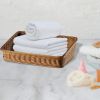 Rectangular Rattan Serving Tray Wicker Woven Basket Bathroom Tray Woven Bread Baskets With Handles Storage Basket For Parties