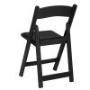 4 Pack Folding Chairs, Resin Chairs with Padded Seat, Comfortable Event Chairs Indoor Outdoor for Home Event Party Picnic School Wedding, Black