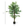 HOMCOM 5ft Artificial Ficus with Pot, Indoor Outdoor Fake Plant for Home Office Living Room D√©cor