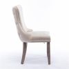 Furniture,Upholstered Wing-Back Dining Chair with Backstitching Nailhead Trim and Solid Wood Legs,Set of 2, Beige,SW8809BG,KD