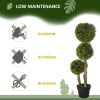 Artificial Plant for Home Decor Indoor & Outdoor Fake Plants Artificial Tree in Pot, 3 Ball Boxwood Topiary Tree for Home Office, Living Room Decor