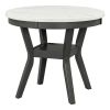 5-piece Dining Round Table Set with One Faux Marble Top Dining Table and Four PU-leather Chairs,Grey