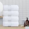 Resort Collection Soft Bath Towels 4 Pack White 28x55 inch Luxury Hotel Plush Absorbent Cotton Bath Towel Large